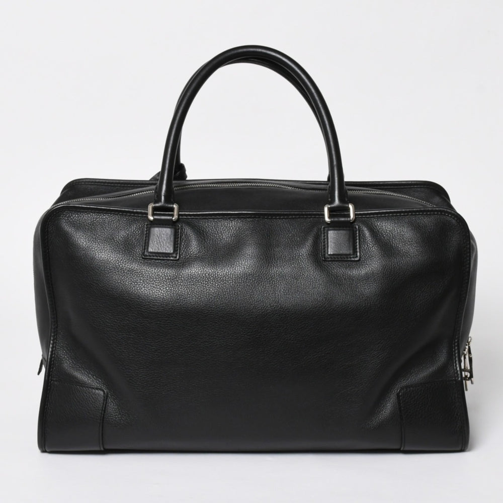極美品 LOEWE ロエベ アマソナ44 ボストンバッグ ハンドバッグ レザー ブラック シルバー金具 中古 4a005394