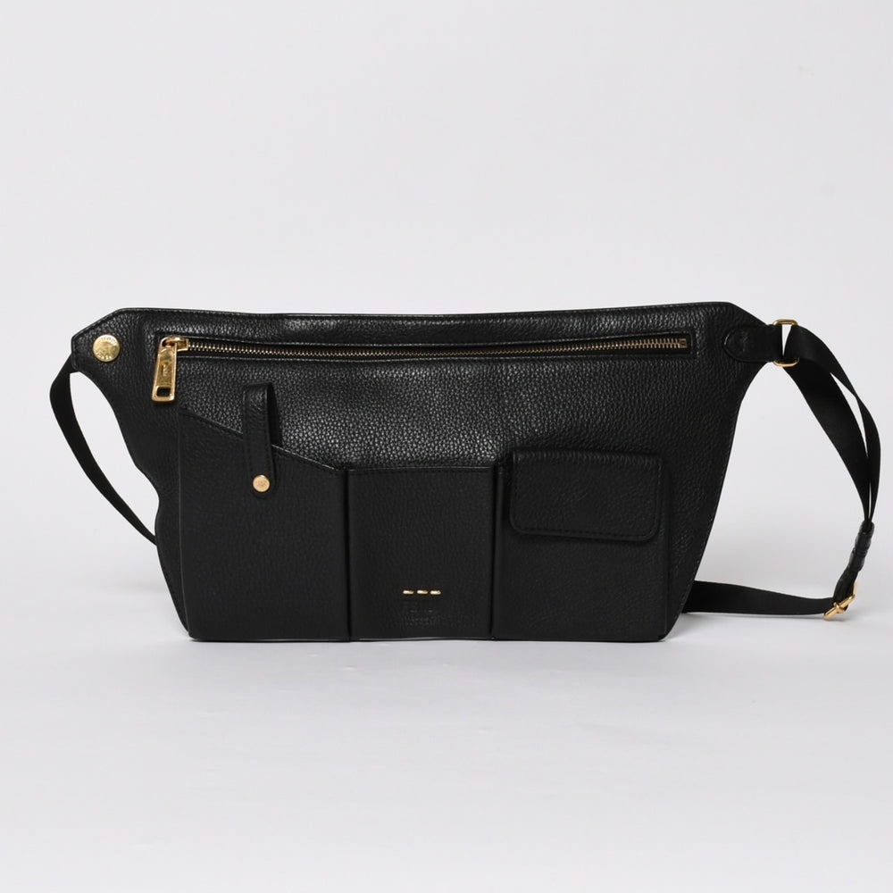 Very good condition FENDI body bag shoulder bag 7VA459 back Zucca pattern nylon leather black gold hardware used 4a005388
