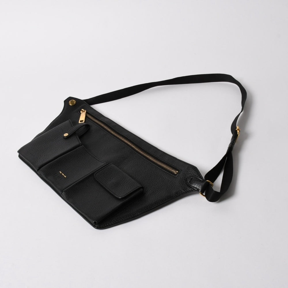 Very good condition FENDI body bag shoulder bag 7VA459 back Zucca pattern nylon leather black gold hardware used 4a005388