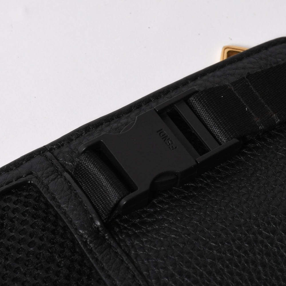 Very good condition FENDI body bag shoulder bag 7VA459 back Zucca pattern nylon leather black gold hardware used 4a005388