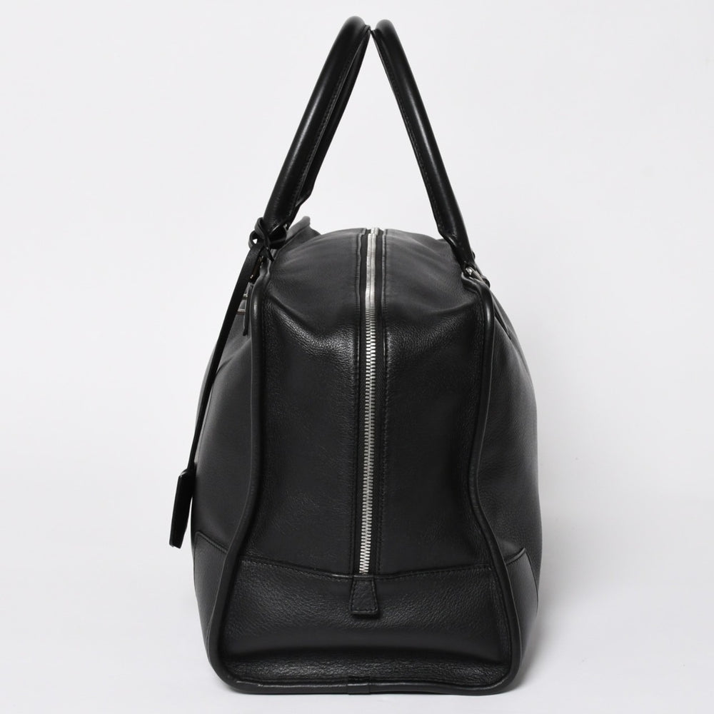 Very good condition LOEWE Amazona 44 Boston bag handbag leather black silver hardware used 4a005394