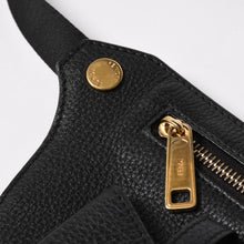 Load image into Gallery viewer, 極美品 FENDI フェンディ ボディバッグ ショルダーバッグ 7VA459 背面ズッカ柄 ナイロン レザー ブラック ゴールド金具 中古 4a005388