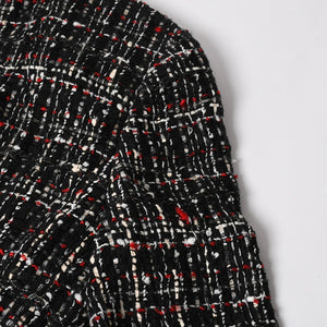 Very Good Condition CHANEL Tweed Jacket P26010V16324 Coco Mark Black Red White Size 38 Used 4a005415