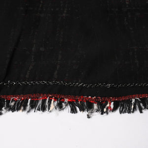 Very Good Condition CHANEL Tweed Jacket P26010V16324 Coco Mark Black Red White Size 38 Used 4a005415
