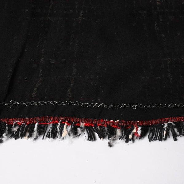 Very Good Condition CHANEL Tweed Jacket P26010V16324 Coco Mark Black Red White Size 38 Used 4a005415