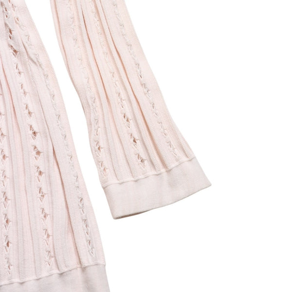 極美品 CHANEL シャネル カーディガン パールボタン ココマーク P43886K04503 コットン レーヨン ポリエステル ピンク サイズ34 中古 4a005409