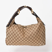 Load image into Gallery viewer, 極美品 GUCCI グッチ ワンショルダーバッグ ホースビット 115867 GGキャンバス ブラウン ゴールド金具 中古 4a005375