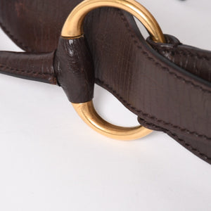 極美品 GUCCI グッチ ワンショルダーバッグ ホースビット 115867 GGキャンバス ブラウン ゴールド金具 中古 4a005375