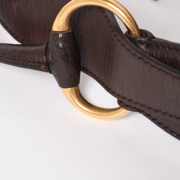 極美品 GUCCI グッチ ワンショルダーバッグ ホースビット 115867 GGキャンバス ブラウン ゴールド金具 中古 4a005375