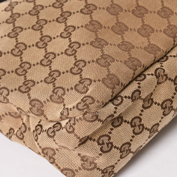 極美品 GUCCI グッチ ワンショルダーバッグ ホースビット 115867 GGキャンバス ブラウン ゴールド金具 中古 4a005375