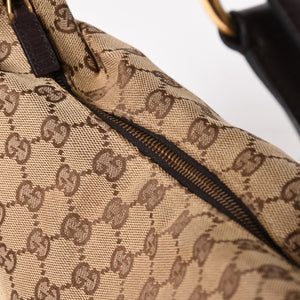 極美品 GUCCI グッチ ワンショルダーバッグ ホースビット 115867 GGキャンバス ブラウン ゴールド金具 中古 4a005375