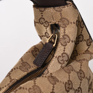 極美品 GUCCI グッチ ワンショルダーバッグ ホースビット 115867 GGキャンバス ブラウン ゴールド金具 中古 4a005375