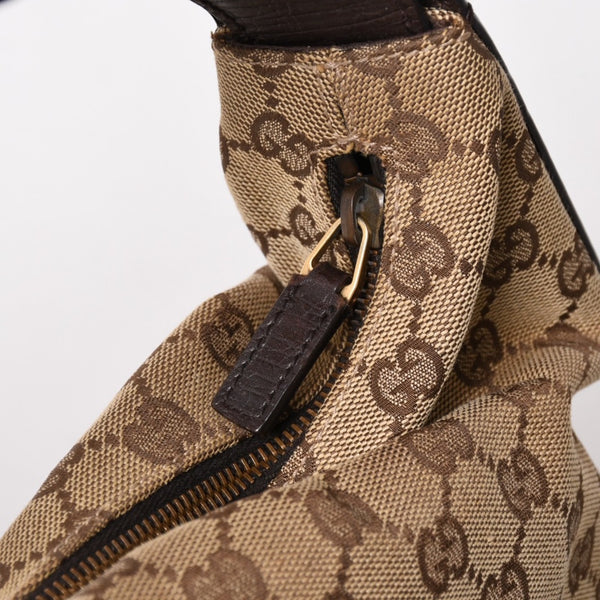 極美品 GUCCI グッチ ワンショルダーバッグ ホースビット 115867 GGキャンバス ブラウン ゴールド金具 中古 4a005375
