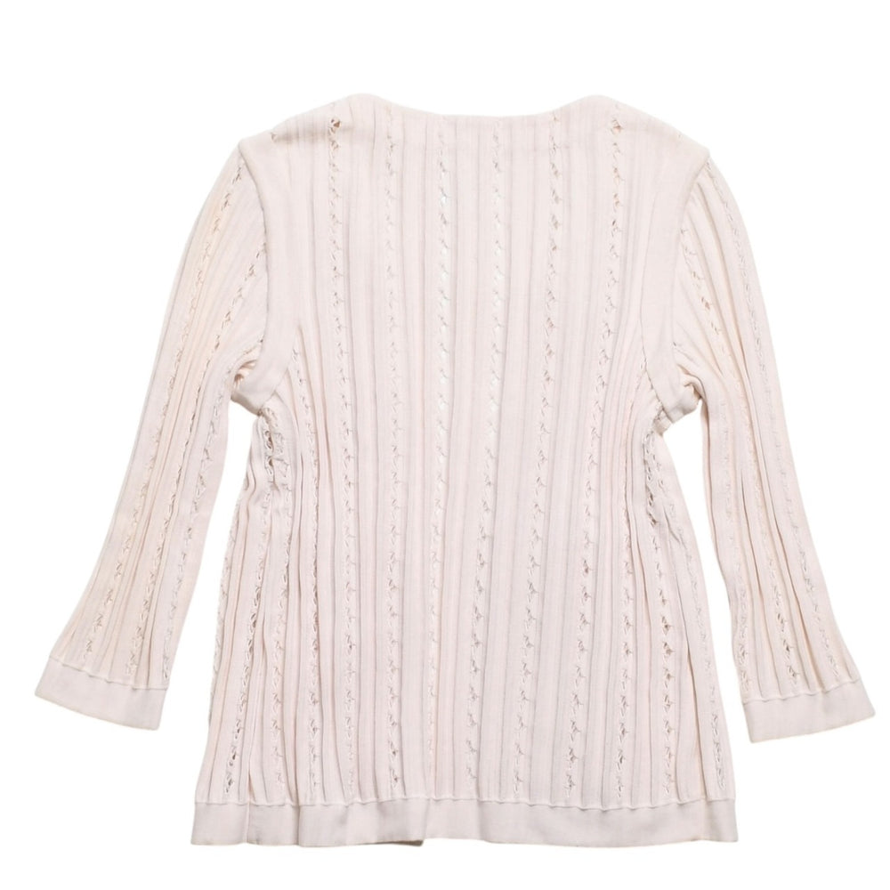 極美品 CHANEL シャネル カーディガン パールボタン ココマーク P43886K04503 コットン レーヨン ポリエステル ピンク サイズ34 中古 4a005409