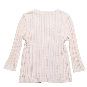 極美品 CHANEL シャネル カーディガン パールボタン ココマーク P43886K04503 コットン レーヨン ポリエステル ピンク サイズ34 中古 4a005409