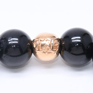 New and unused CHROME HEARTS Beads Bracelet Black Cross Ball Charm 22K Gold Cross Ball Used 4a005517