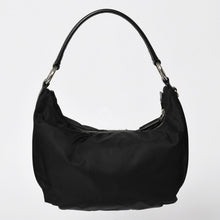 Load image into Gallery viewer, PRADA プラダ ホーボー ワンショルダーバッグ BR3279 トライアングルロゴ ナイロン ブラック シルバー金具 美品 中古 4a005418
