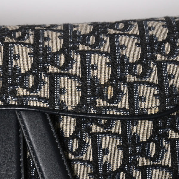 極美品 Christian Dior クリスチャンディオール サドルバッグ ワンショルダーバッグ M0455CTZQ_M928 オブリーク柄 ネイビー 中古 4a005438
