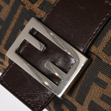 画像をギャラリービューアに読み込む, FENDI フェンディ マンマバケット ワンショルダーバッグ 26424 キャンバス レザー ブラウン ズッカ柄 シルバー金具 美品 中古 4a005356