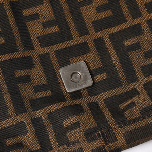 FENDI フェンディ マンマバケット ワンショルダーバッグ 26424 キャンバス レザー ブラウン ズッカ柄 シルバー金具 美品 中古 4a005356