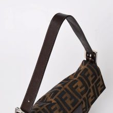 Load image into Gallery viewer, FENDI フェンディ マンマバケット ワンショルダーバッグ 26424 キャンバス レザー ブラウン ズッカ柄 シルバー金具 美品 中古 4a005355