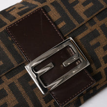 Load image into Gallery viewer, FENDI フェンディ マンマバケット ワンショルダーバッグ 26424 キャンバス レザー ブラウン ズッカ柄 シルバー金具 美品 中古 4a005355