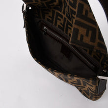 Load image into Gallery viewer, FENDI フェンディ マンマバケット ワンショルダーバッグ 26424 キャンバス レザー ブラウン ズッカ柄 シルバー金具 美品 中古 4a005355