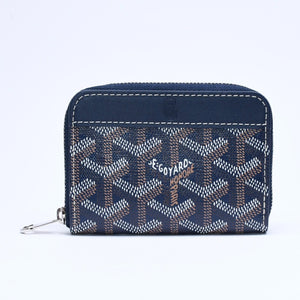 極美品 GOYARD ゴヤール マニョンミニ ウォレット コインケース ネイビー シルバー金具 MATIGNMINTY12CL12P 中古 4a005419