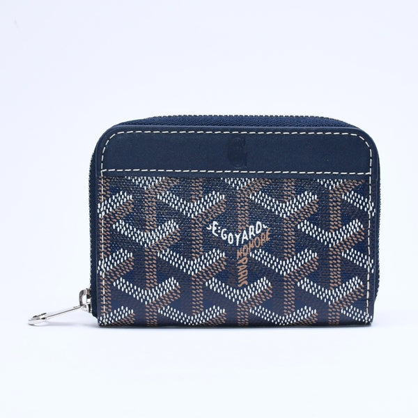 極美品 GOYARD ゴヤール マニョンミニ ウォレット コインケース ネイビー シルバー金具 MATIGNMINTY12CL12P 中古 4a005419