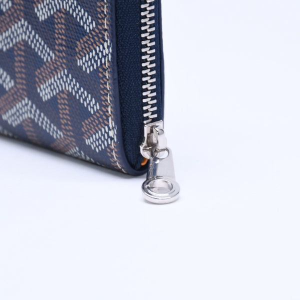 極美品 GOYARD ゴヤール マニョンミニ ウォレット コインケース ネイビー シルバー金具 MATIGNMINTY12CL12P 中古 4a005419