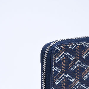 極美品 GOYARD ゴヤール マニョンミニ ウォレット コインケース ネイビー シルバー金具 MATIGNMINTY12CL12P 中古 4a005419