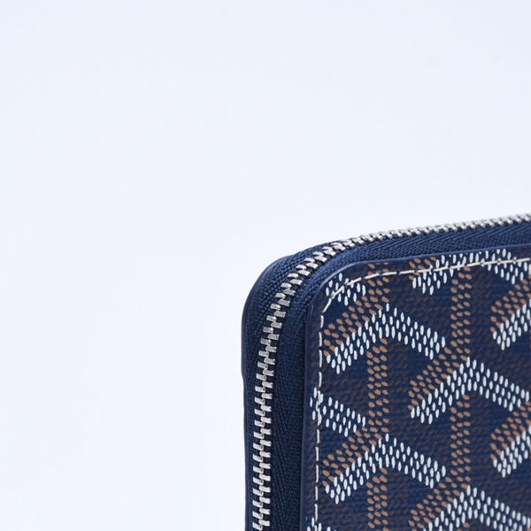 極美品 GOYARD ゴヤール マニョンミニ ウォレット コインケース ネイビー シルバー金具 MATIGNMINTY12CL12P 中古 4a005419