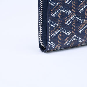 極美品 GOYARD ゴヤール マニョンミニ ウォレット コインケース ネイビー シルバー金具 MATIGNMINTY12CL12P 中古 4a005419