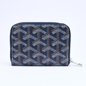 極美品 GOYARD ゴヤール マニョンミニ ウォレット コインケース ネイビー シルバー金具 MATIGNMINTY12CL12P 中古 4a005419