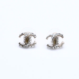 極美品 CHANEL シャネル ココマーク ピアス 重量約2.79g14P刻印 GP メタル ラインストーン ゴールド クリア 両耳用 中古 4a005361