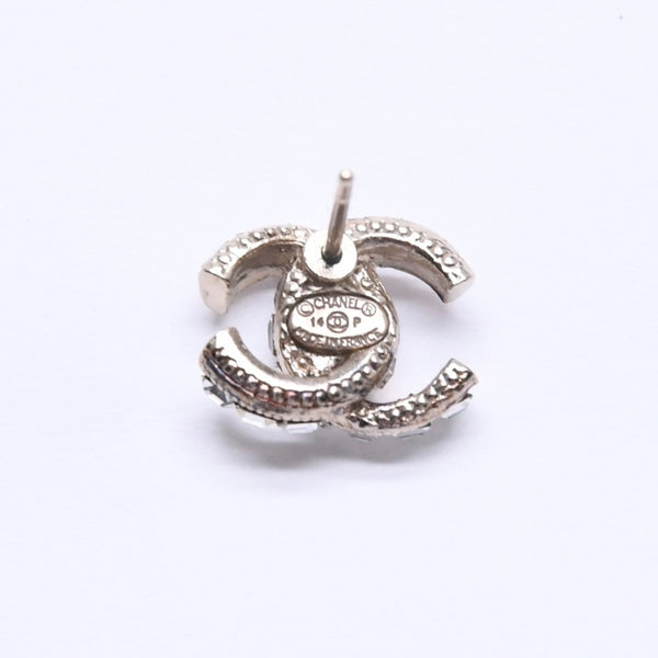 極美品 CHANEL シャネル ココマーク ピアス 重量約2.79g14P刻印 GP メタル ラインストーン ゴールド クリア 両耳用 中古 4a005361
