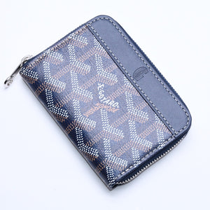 極美品 GOYARD ゴヤール マニョンミニ ウォレット コインケース ネイビー シルバー金具 MATIGNMINTY12CL12P 中古 4a005419