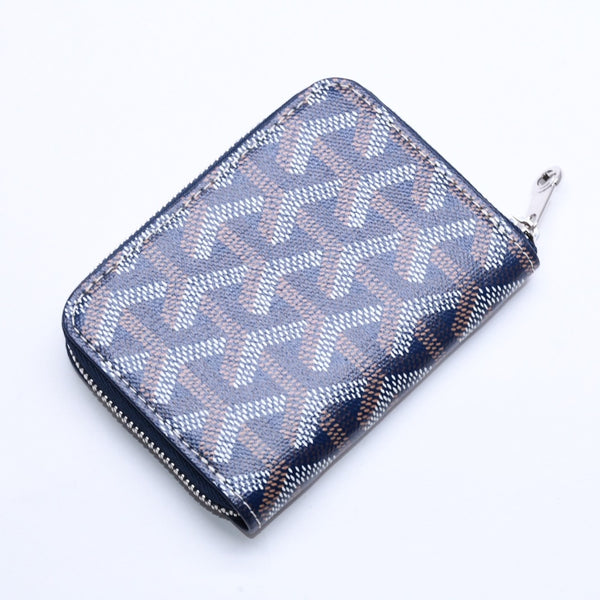 極美品 GOYARD ゴヤール マニョンミニ ウォレット コインケース ネイビー シルバー金具 MATIGNMINTY12CL12P 中古 4a005419