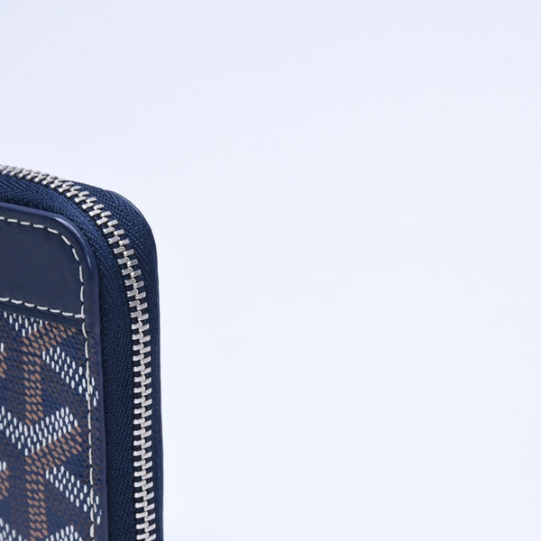 極美品 GOYARD ゴヤール マニョンミニ ウォレット コインケース ネイビー シルバー金具 MATIGNMINTY12CL12P 中古 4a005419