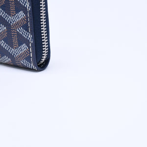 極美品 GOYARD ゴヤール マニョンミニ ウォレット コインケース ネイビー シルバー金具 MATIGNMINTY12CL12P 中古 4a005419