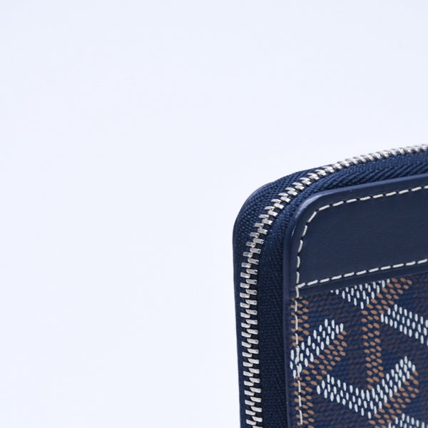 極美品 GOYARD ゴヤール マニョンミニ ウォレット コインケース ネイビー シルバー金具 MATIGNMINTY12CL12P 中古 4a005419