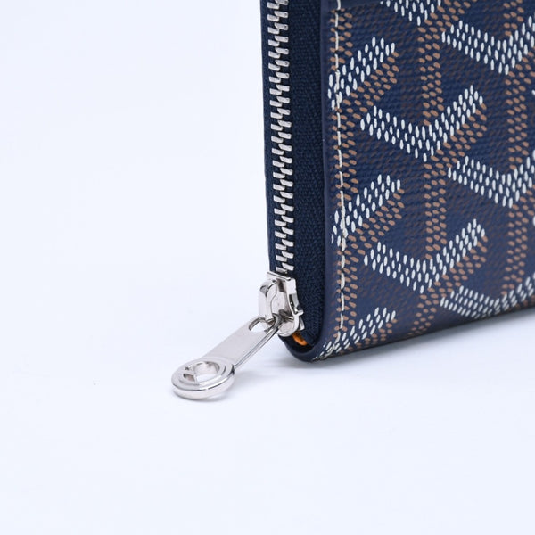 極美品 GOYARD ゴヤール マニョンミニ ウォレット コインケース ネイビー シルバー金具 MATIGNMINTY12CL12P 中古 4a005419