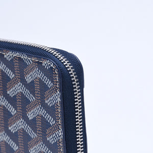 極美品 GOYARD ゴヤール マニョンミニ ウォレット コインケース ネイビー シルバー金具 MATIGNMINTY12CL12P 中古 4a005419