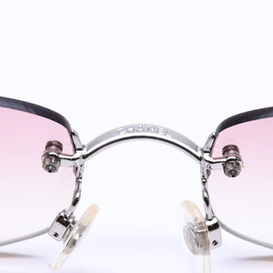 CHANEL シャネル リムレス サングラス サイドココマーク ピンク グラデーション メタル 54◻︎19 シルバー ピンク 美品 中古 4a005426