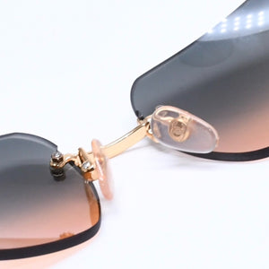 Mint condition CHANEL rimless sunglasses 4017, size 62◻17 120 Gradient Orange Blue Gold Frame Used 4a005428