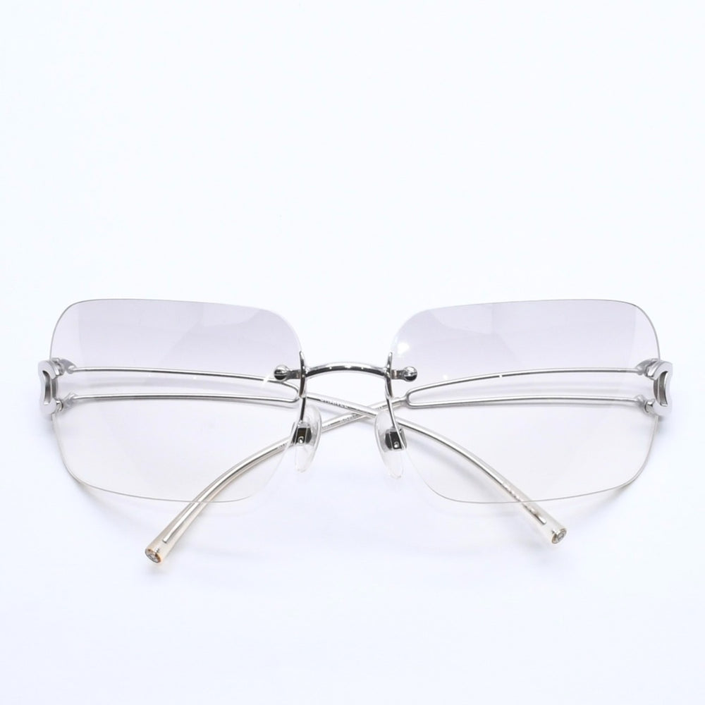 CHANEL rimless sunglasses with side Coco logo, light gray gradient, silver frame, size 62◻16 Excellent condition, used item 4a005420