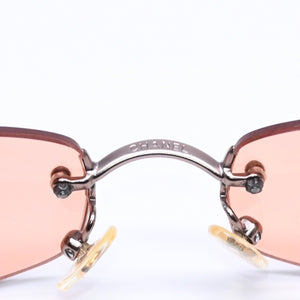 CHANEL シャネル サングラス アイウェア オレンジレンズ ココマーク 4002 サイズ54◻︎19 130 シルバー金具 美品 中古 4a005427