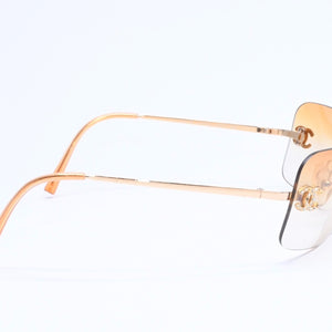 CHANEL シャネル リムレス サングラス アイウェア 4017-D c.125/56 サイズ62□17 120 ココマーク ラインストーン 美品 中古 4a005425