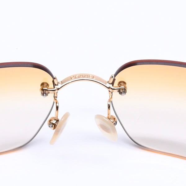 CHANEL シャネル リムレス サングラス アイウェア 4017-D c.125/56 サイズ62□17 120 ココマーク ラインストーン 美品 中古 4a005425