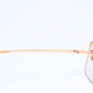 CHANEL シャネル リムレス サングラス アイウェア 4017-D c.125/56 サイズ62□17 120 ココマーク ラインストーン 美品 中古 4a005425